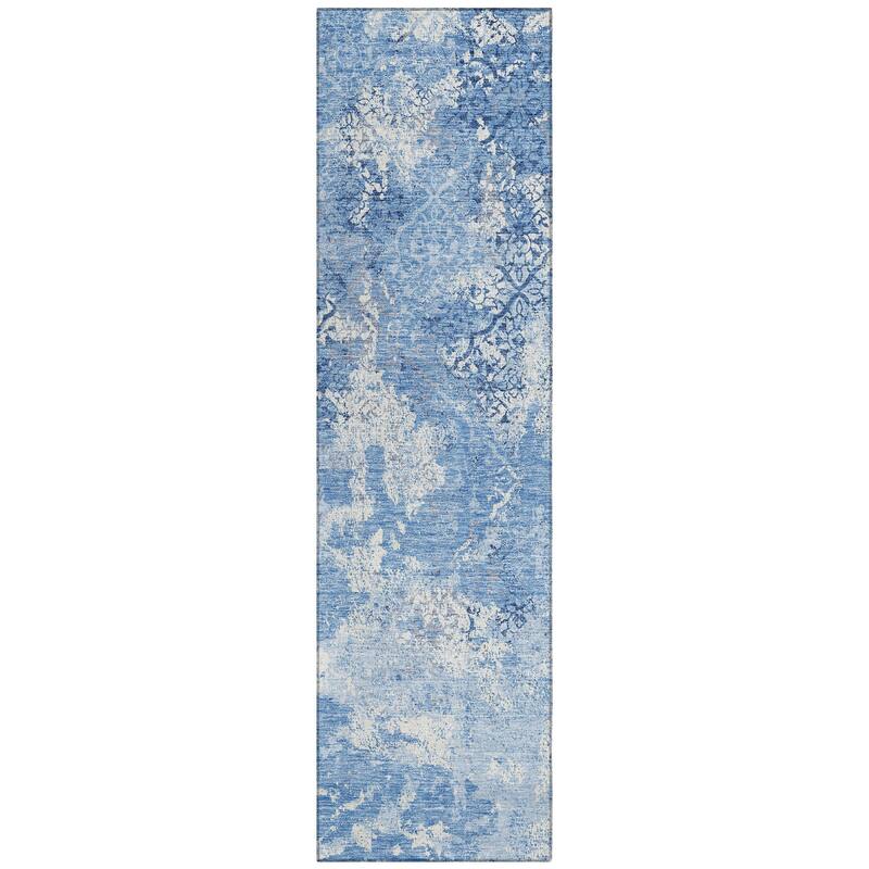 Machine Washable Indoor/ Outdoor Chantille Distressed Traditional Rug
