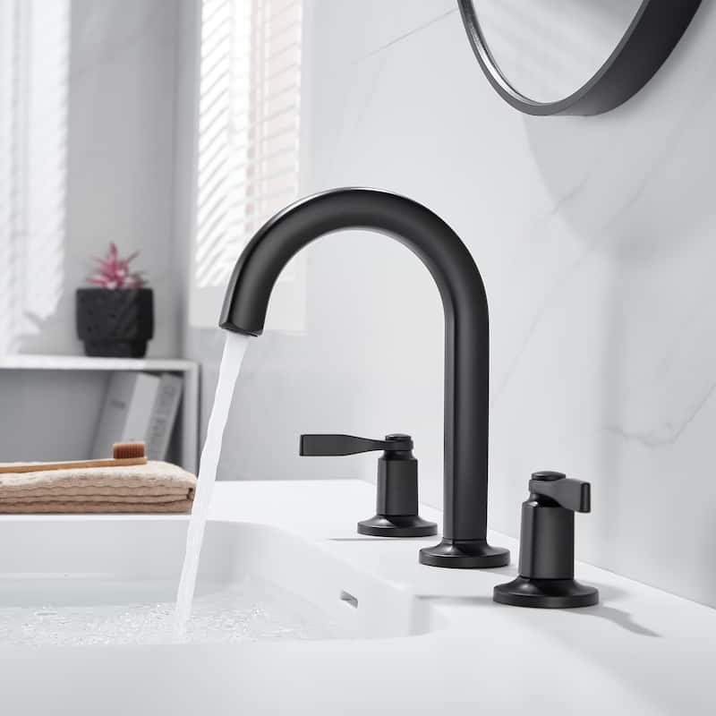 Luxier Larko 8 in. Widespread 2-Handle Bathroom Faucet with Drain
