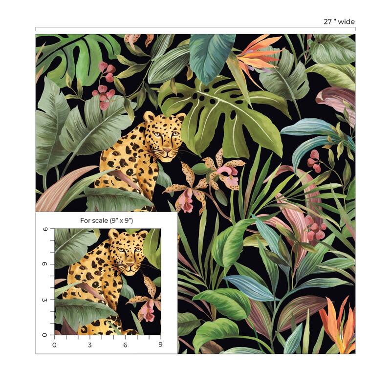 Daisy Bennett Designs Tropical Leopard Peel and Stick Wallpaper