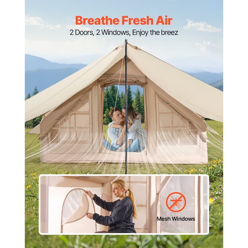 Inflatable Tent for Camping 4-6 Person Glamping Tent with Pump Easy Set up - Multi