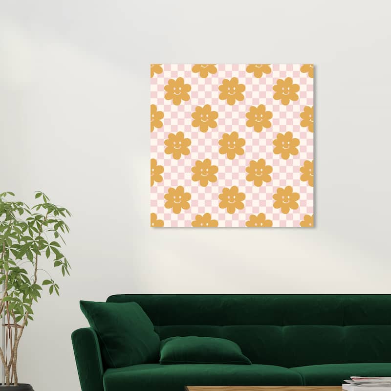 Wynwood Studio Canvas Education and Office Baby Blanket Pattern II Yellow Modern & Contemporary Wall Art Canvas Print