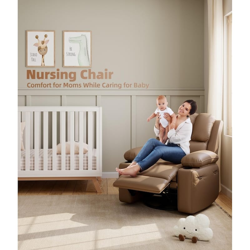 360° Swivel Oversized Recliner Chairs with Heat and Massage