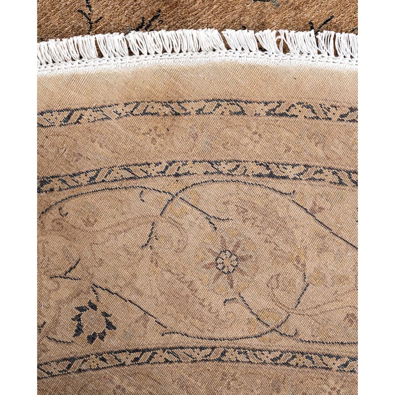 Overdyed One-of-a-Kind Hand-Knotted Round Area Rug - Beige - 8' 1" x 8' 1"