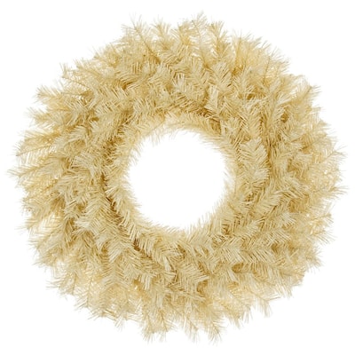 Kurt Adler 30-Inch Unlit Cream Wreath - White