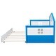 preview thumbnail 7 of 7, Charming House-shaped Design Wooden Daybed with Fence, Trundle and Smart Sensor Lights, Twin size, Blue