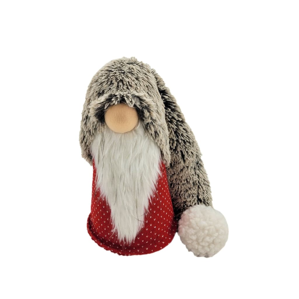 Santa Gnome with Long Hat Christmas Figurine - 27.5" - Red and Gray