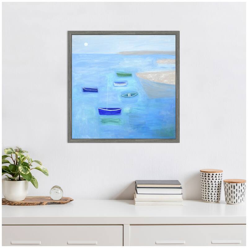 Kate and Laurel Sylvie Calm Waters Framed Canvas by Giuliana Lazzerini