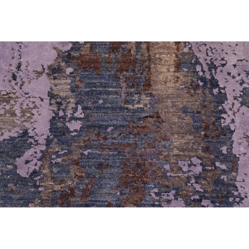 Eclectic Anderson Blue/Brown Wool&Silk Rug - 8'1'' x 10'1'' - 8 ft. 1 in. X 10 ft. 1 in.