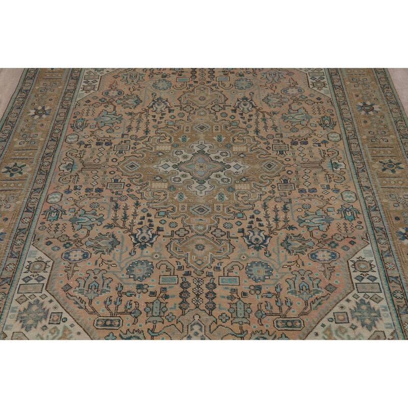 Tabriz Persian Vintage Area Rug Handmade Living Room Wool Carpet - 8'2" x 11'3"