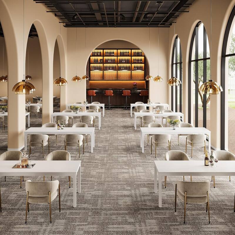 78.7" Rectangle Wood Dining Table, Long Kitchen Table for Living/Dining Room