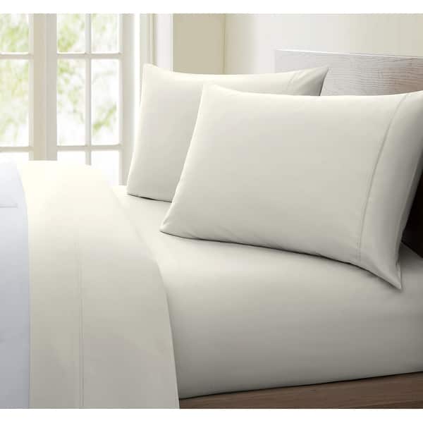 United Collection 1200 Thread Count Egyptian Quality Cotton Luxurious Super Soft Solid Sheet Set - Ivory - Queen