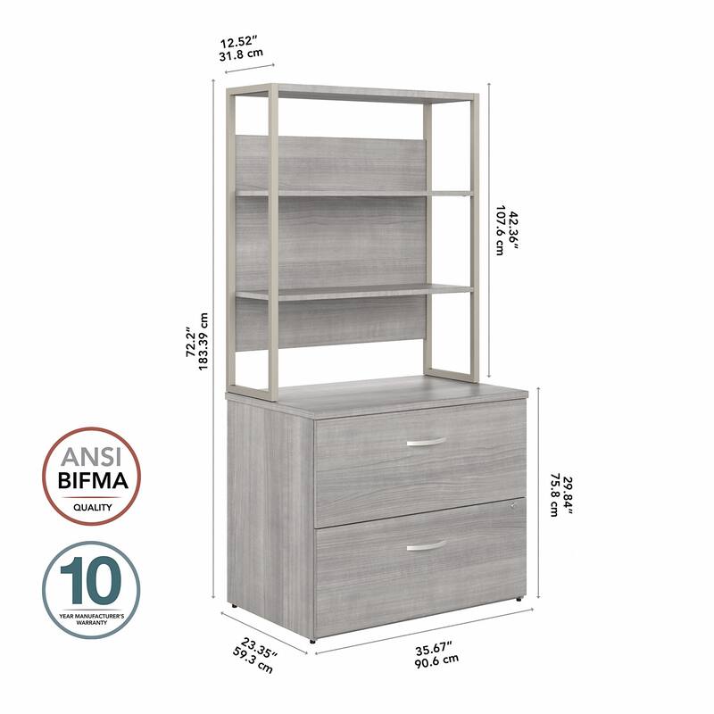Hybrid Lateral File Cabinet with Shelves by Bush Business Furniture