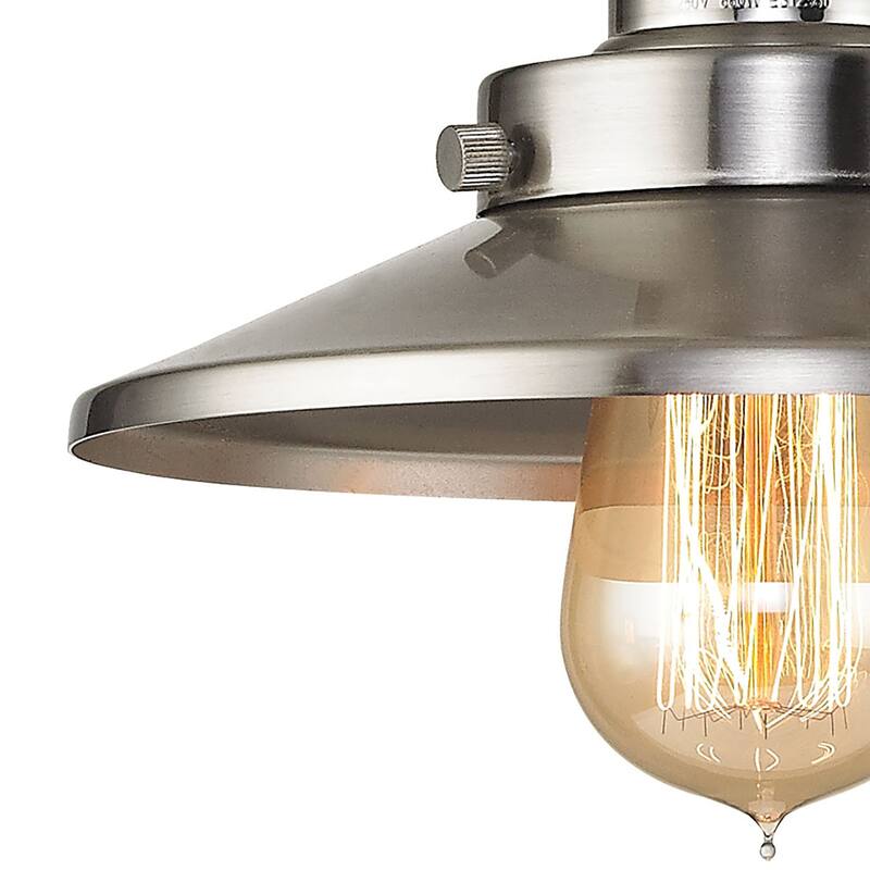 Elk Home English Pub Nickel With Metal Shade 2 Light Vanity Light