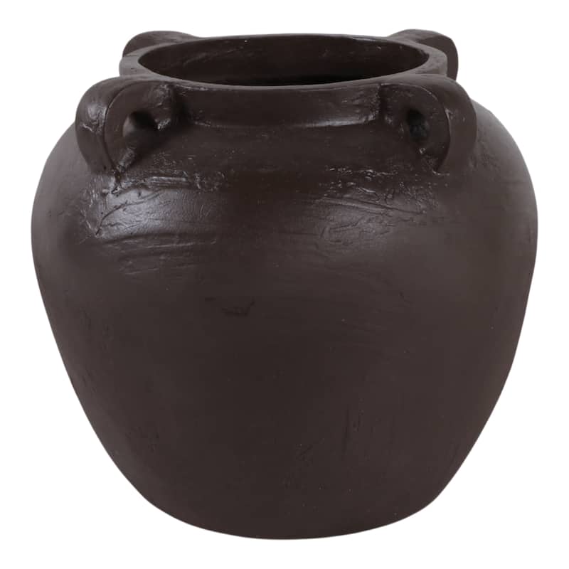 Pottery Terracotta Vase Handmade Handles Rustic Amphora Accent Vessel