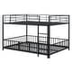 preview thumbnail 15 of 18, Black Full over Full Size Metal Bunk Bed with Slide and Guardrails for Kids