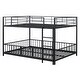 preview thumbnail 35 of 37, Full over Full Size Metal Bunk Bed with Slide and Guardrails