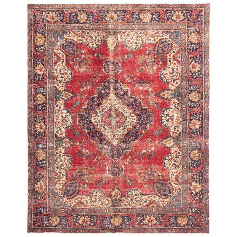 ECARPETGALLERY Hand-knotted Antalya Vintage Red Wool Rug - 9'2 x 11'9