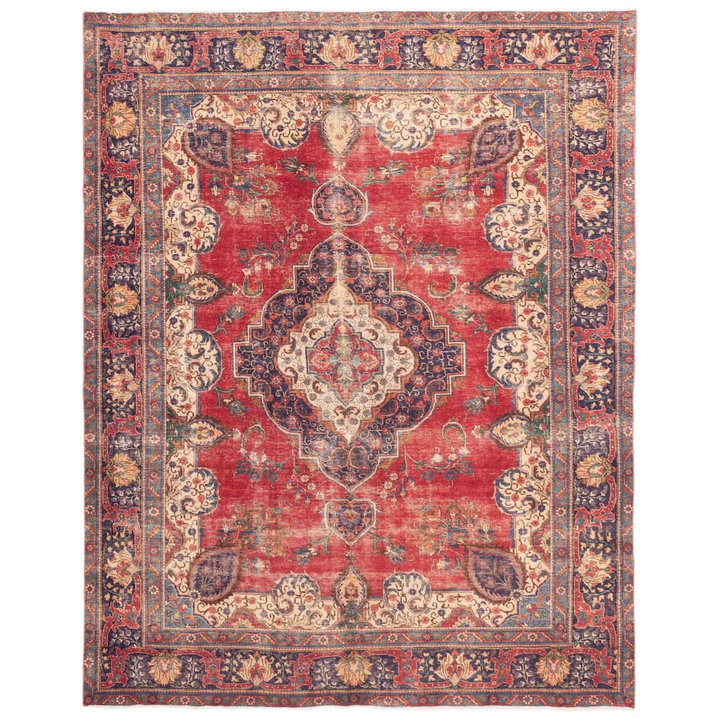 ECARPETGALLERY Hand-knotted Antalya Vintage Red Wool Rug - 9'2 x 11'9