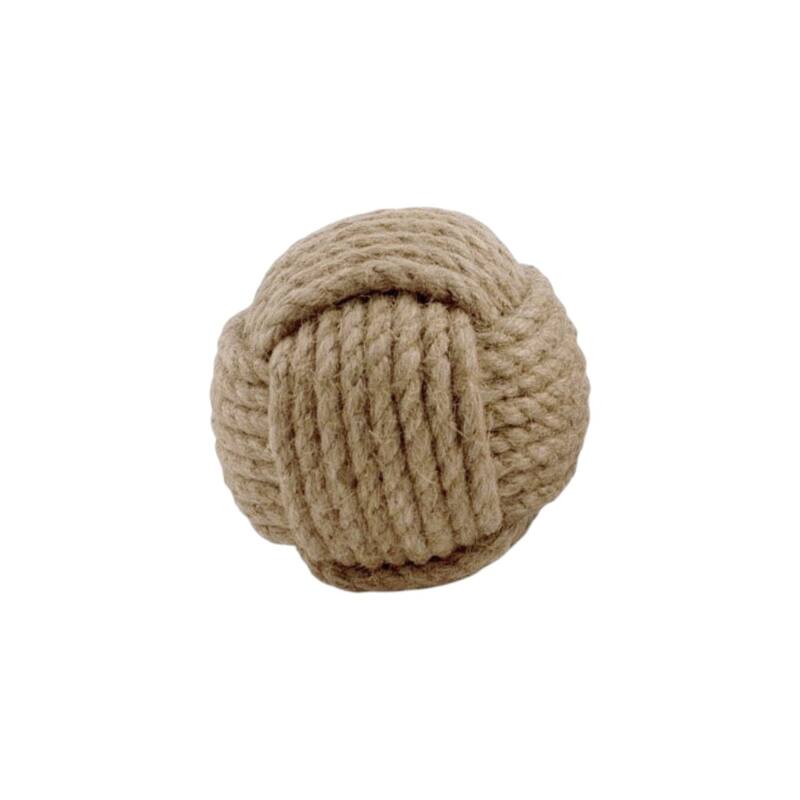 HomeRoots Set of Two Natural Jute Decorative Orb Tabletop Sculpture - 4' X '4' X '4