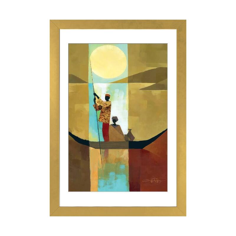 iCanvas "On The River I" by Keith Mallett - Gold - 24x16x1