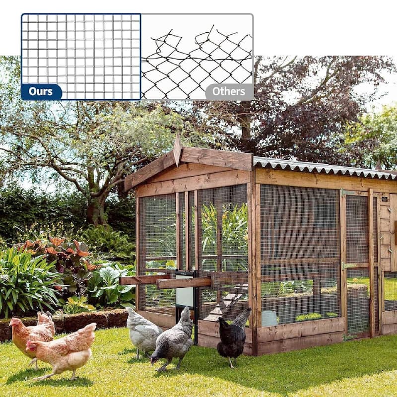 36in x 50ft 19 Gauge Galvanized Hardware Cloth, Garden Netting for Chicken Wire Fencing Roll, Silver - 36in x 50ft