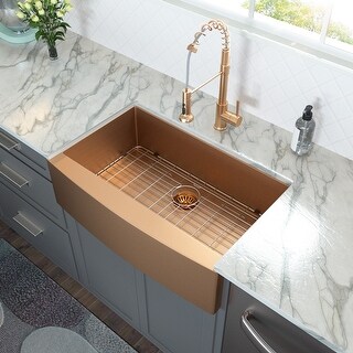 33 inch Kitchen Sink Apron-Front Copper Tone Bronze 16 Gauge ...