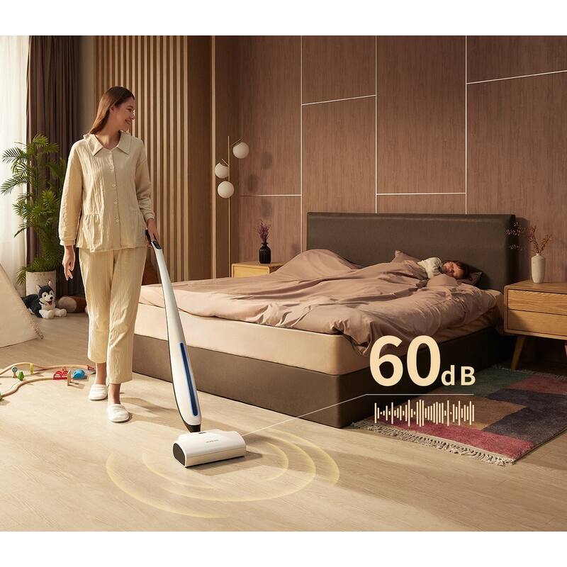 HIZERO Cordless Hard Floor Cleaner F500, White - White
