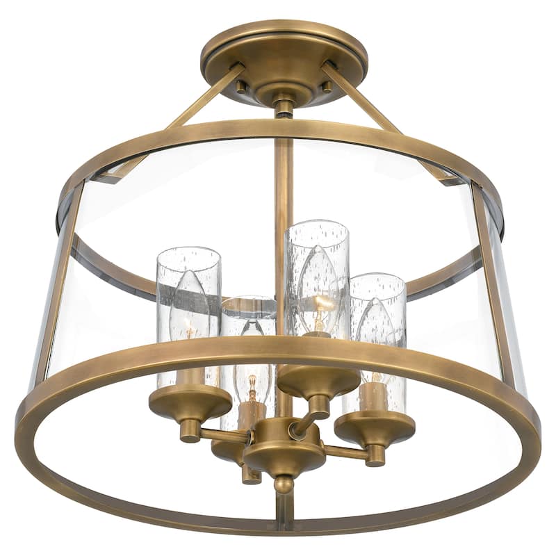 Quoizel Barlow Weathered Brass 4-light Semi-Flush Mount