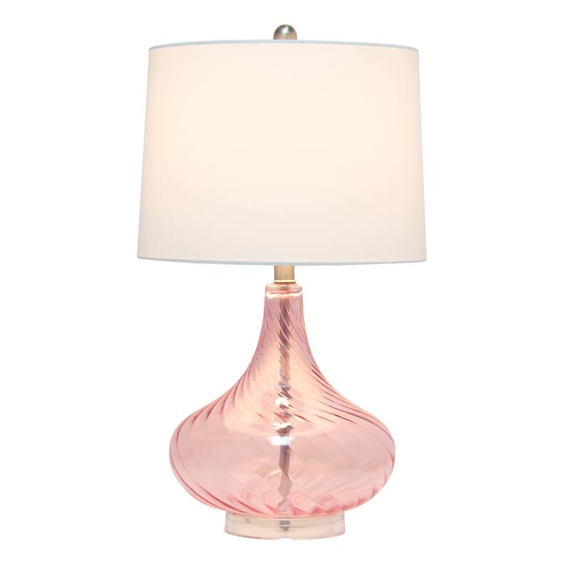 24" Classix Contemporary Wavy Colored Glass Table Lamp