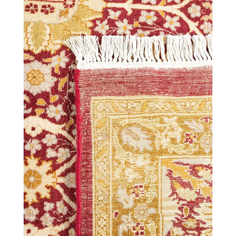 Overton Handknotted Wool Traditional Oriental Purple Area Rug - 8' x 10'