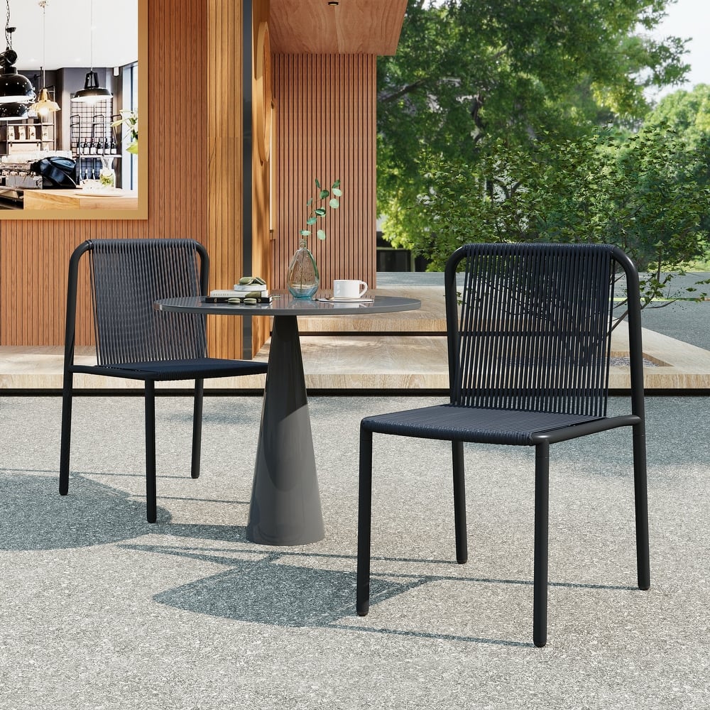 Christopher Knight Home - Burgess Space-Saving and Stylish Outdoor Stacking Dining Chairs