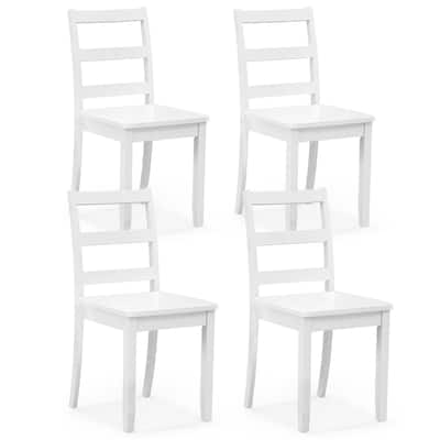 Gymax Dining Chairs Set of 4 Wood Dining Room Kitchen Side Chairs for