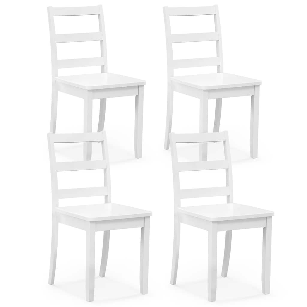 Gymax Dining Chairs Set of 4 Wood Dining Room Kitchen Side Chairs for