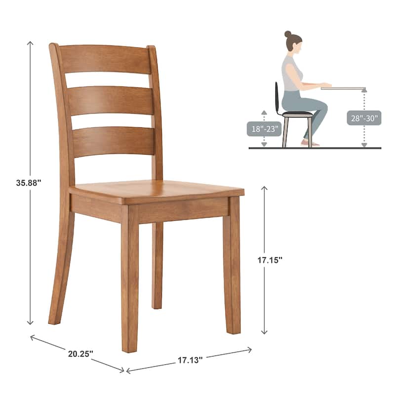Wilmington II Round Pedestal Base Oak Finish 5-Piece Dining Set by iNSPIRE Q Classic