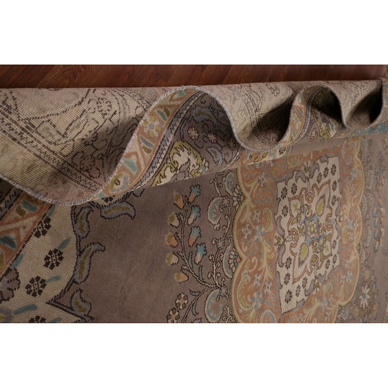 Over-Dyed Tabriz Persian Vintage Large Rug Hand-Knotted Wool Carpet - 9'8" x 13'2"