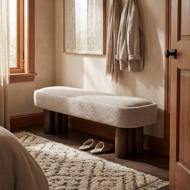 Christopher Knight Home - Modern Upholstered Dining Bench with Padded Seating