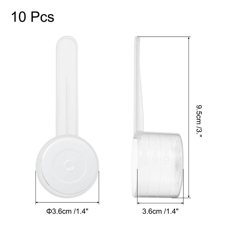 10 Pcs Measuring Spoon with Short Handle, Teaspoon with Graduations - Transparent