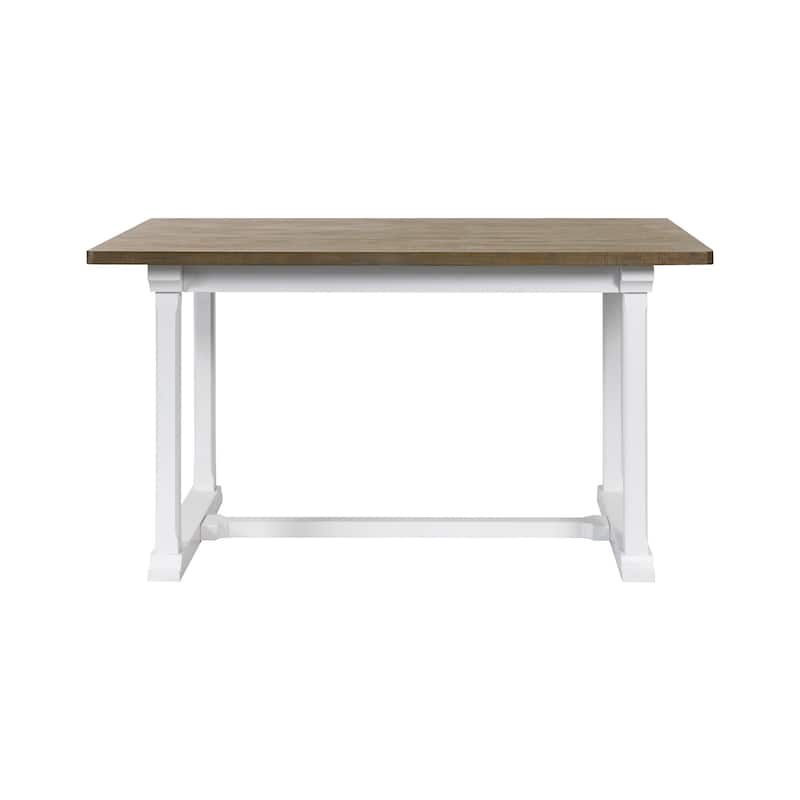 Modern Wood Counter Height Kitchen Dining Table, Brown - Large