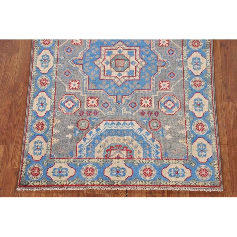 Kazak Accent Rug Handmade Traditional Foyer Wool Carpet - 2'9" x 4'0"