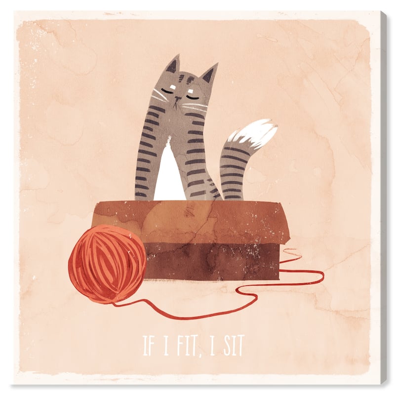 Wynwood Studio Canvas Animals If I fit Brown and Modern & Contemporary Wall Art Canvas Print