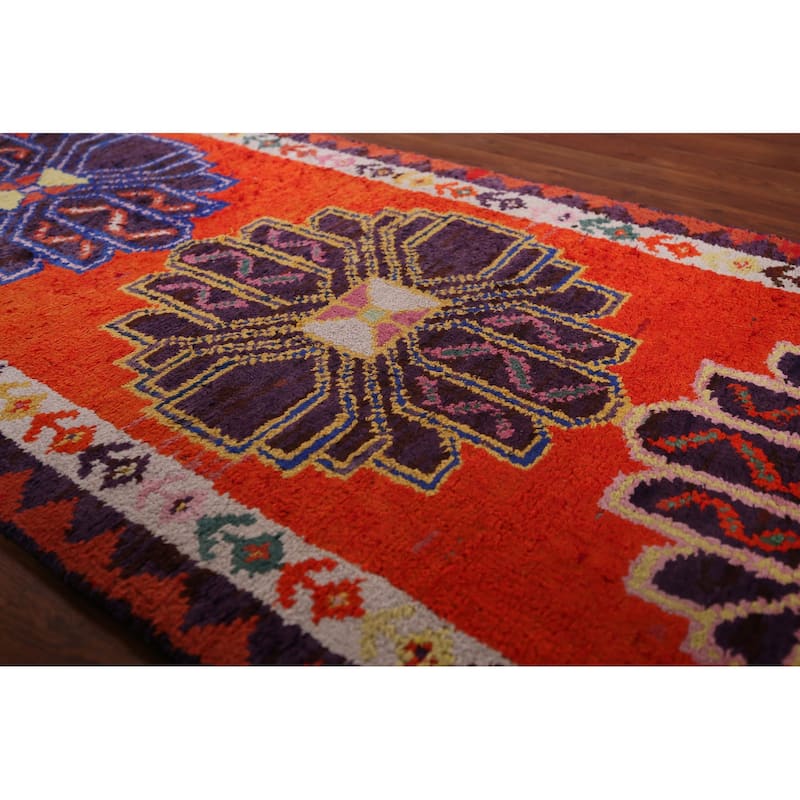 Anatolian Vintage Runner Rug Handmade Silk Carpet - 2'8"x 13'7"