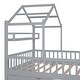 preview thumbnail 22 of 22, Full Size Kids Toddler Platform Bed with Trundle & Shelf