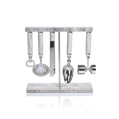 Marbella 5-Piece Marble Bar Tool Set
