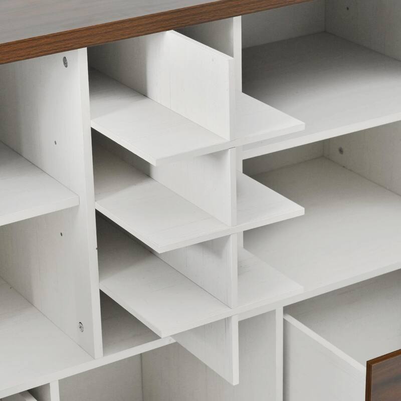 54-inch Farmhouse Kitchen Island with Drop Leaf, Power Outlet