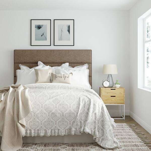 Serta Palisades Upholstered Headboard Queen Size Brown Overstock 21827969
