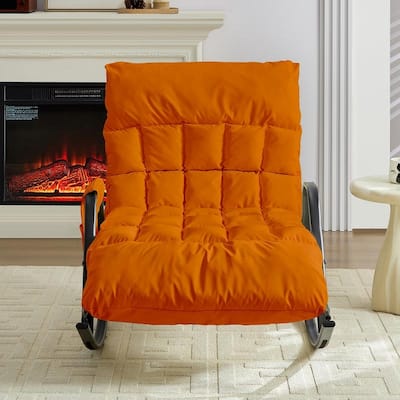 Mixoy Adjustable Widen Rocking Chair,Modern Lounge Nursery with Iron Frame