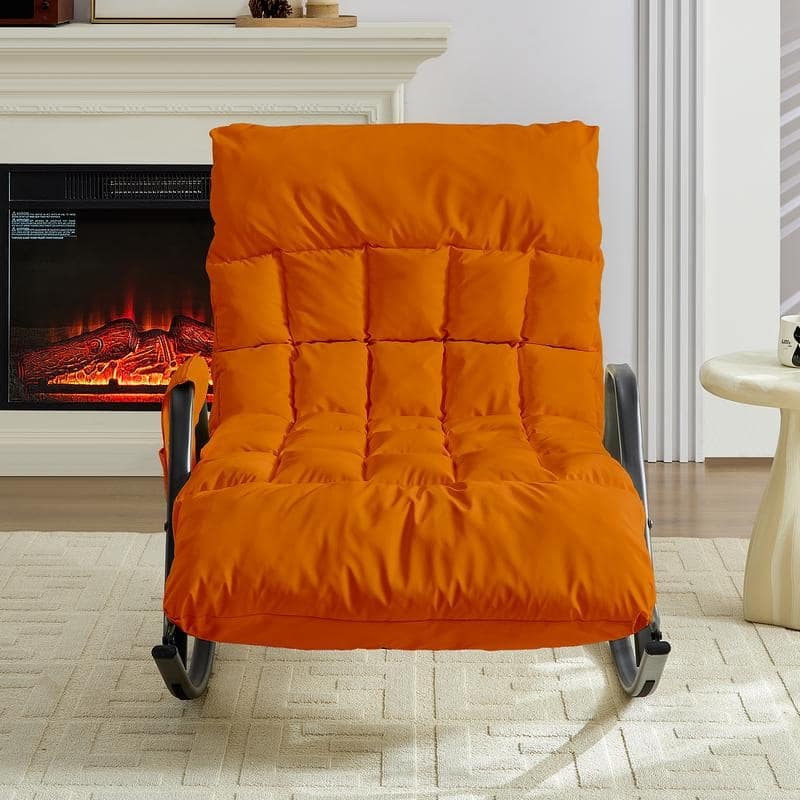 Mixoy Adjustable Widen Rocking Chair,Modern Lounge Nursery with Iron Frame