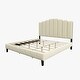 preview thumbnail 28 of 55, Tufted Upholstered Platform Bed with Sturdy Center Legs and Elegant Headboard for Bedroom by HULALA HOME