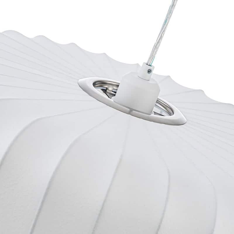 Dimmable Drum 1-Light Hanging Dining Pendant with Silk Shade - 20.1 in