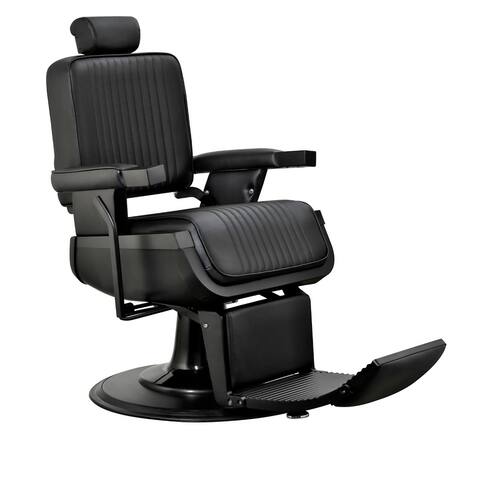 JAXSON Heavy Duty Barber Chair Reclining Hydraulic Barbershop Chair, Black Frame - 25" (W) x 21" (L) x 49" (H)